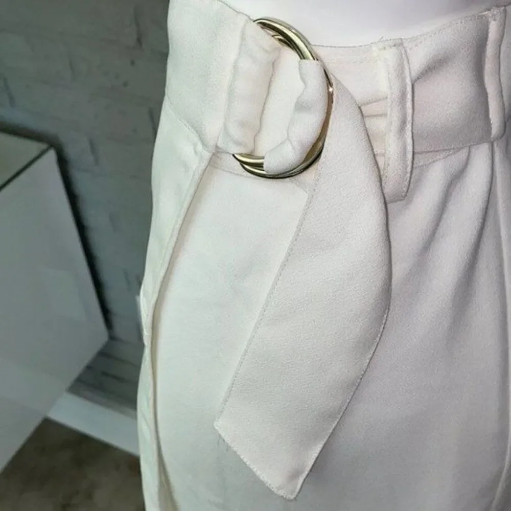 Vince Camuto Women White Hi-Lo Hem Wrap Skirt Size 8P